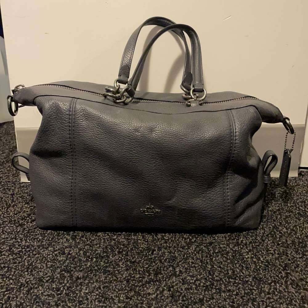 Used Coach Purse in blue with gray overtone
